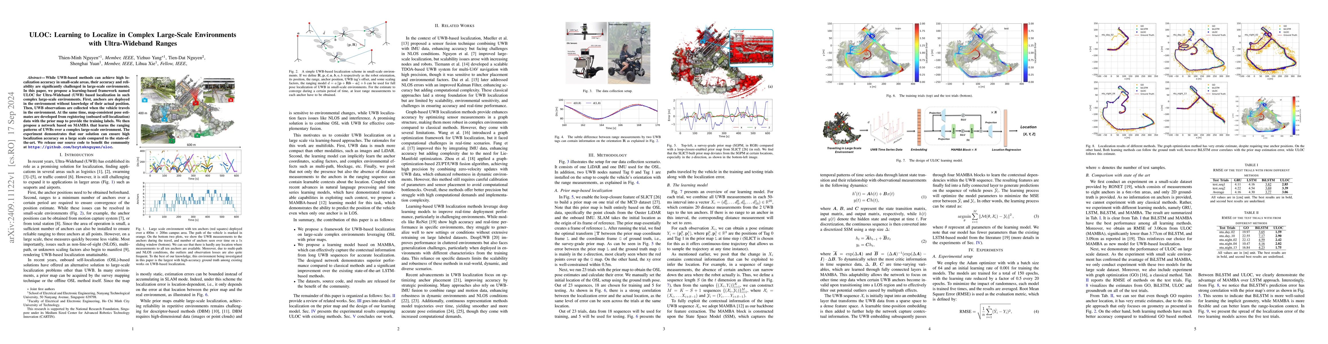 Thumbnail for ULOC: Learning to Localize in Complex Large-Scale Environments with
  Ultra-Wideband Ranges