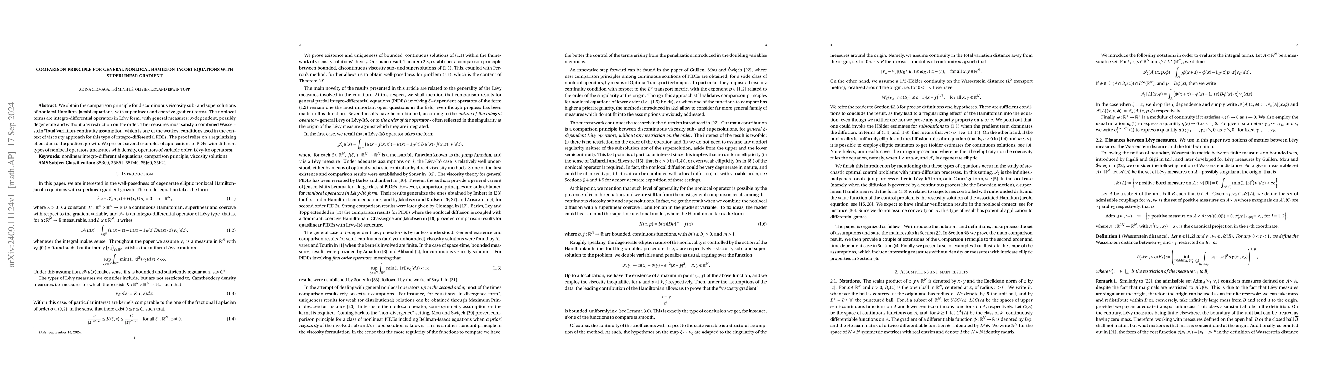 Thumbnail for Comparison principle for general nonlocal Hamilton-Jacobi equations with
  superlinear gradient