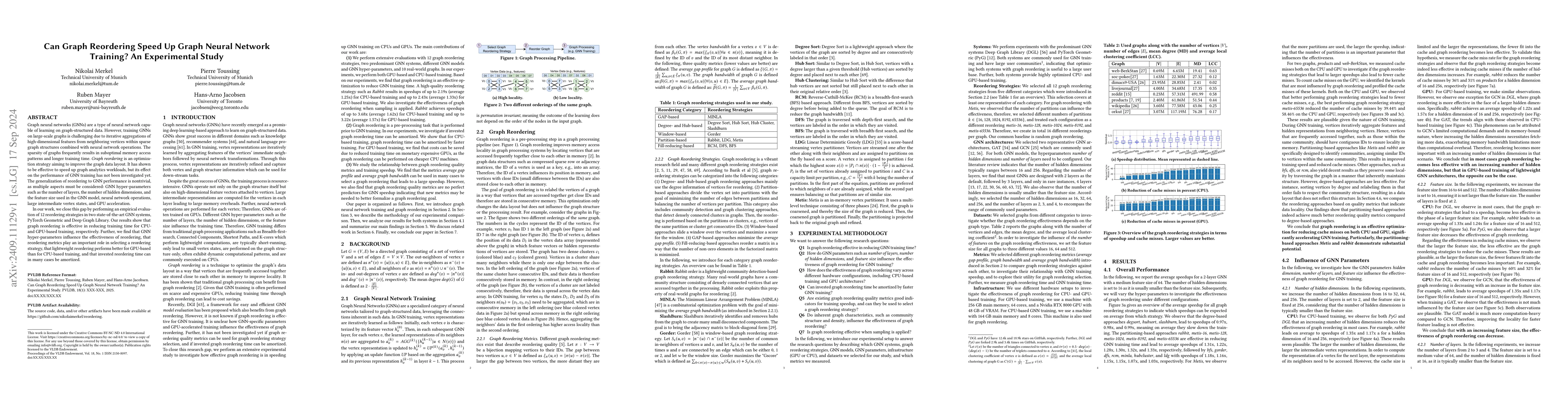 Thumbnail for Can Graph Reordering Speed Up Graph Neural Network Training? An
  Experimental Study