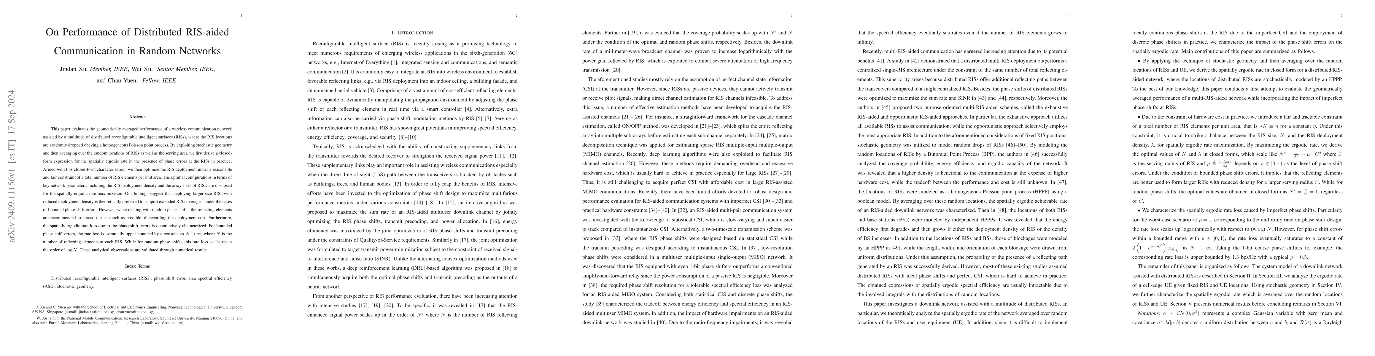 Thumbnail for On Performance of Distributed RIS-aided Communication in Random Networks