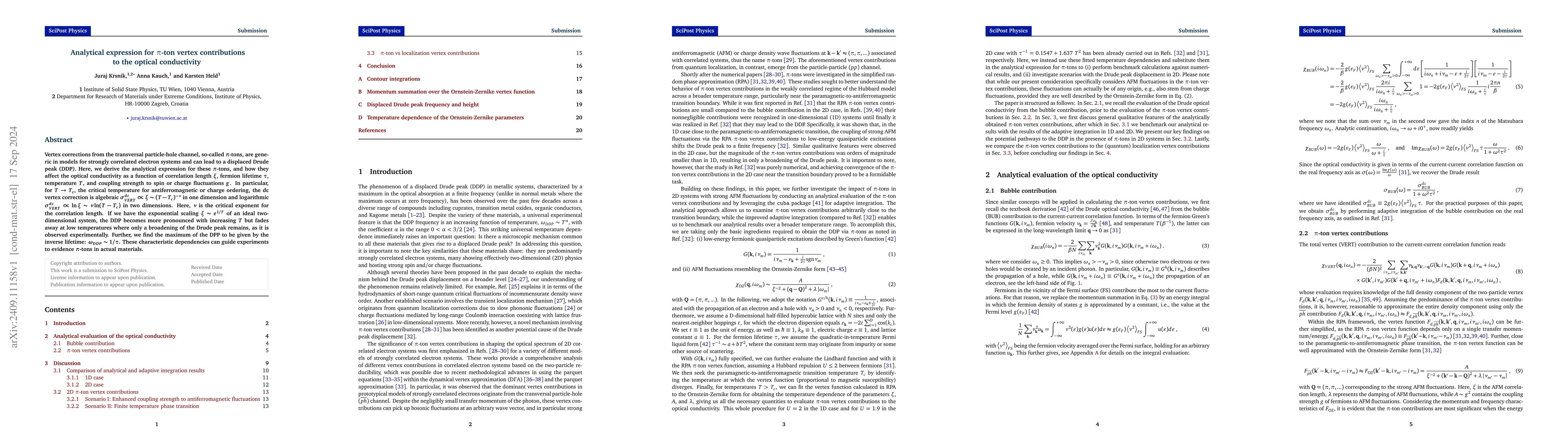 Thumbnail for Analytical expression for $π$-ton vertex contributions to the optical
  conductivity