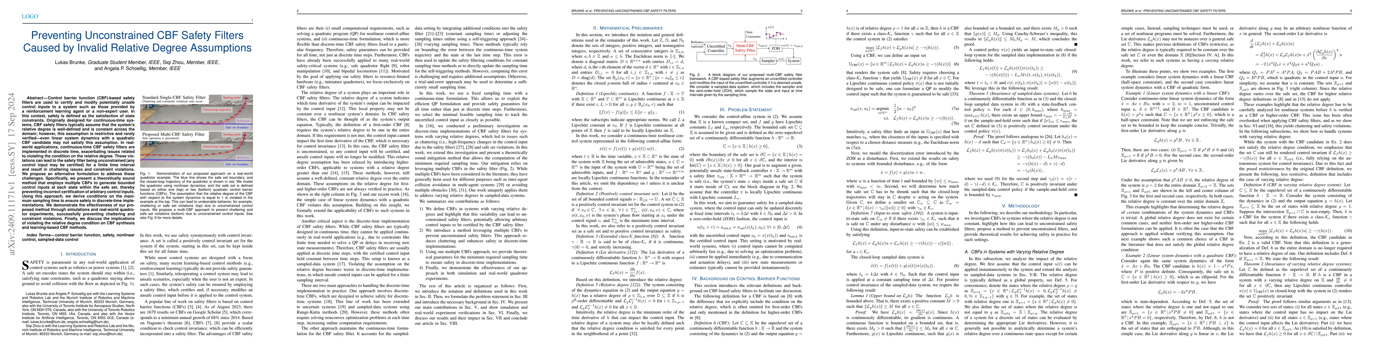 Thumbnail for Preventing Unconstrained CBF Safety Filters Caused by Invalid Relative
  Degree Assumptions