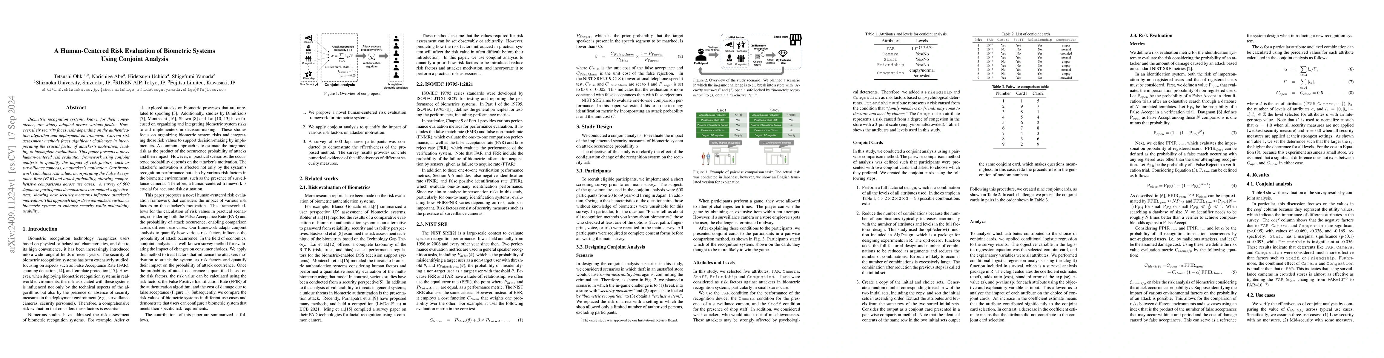 Thumbnail for A Human-Centered Risk Evaluation of Biometric Systems Using Conjoint
  Analysis