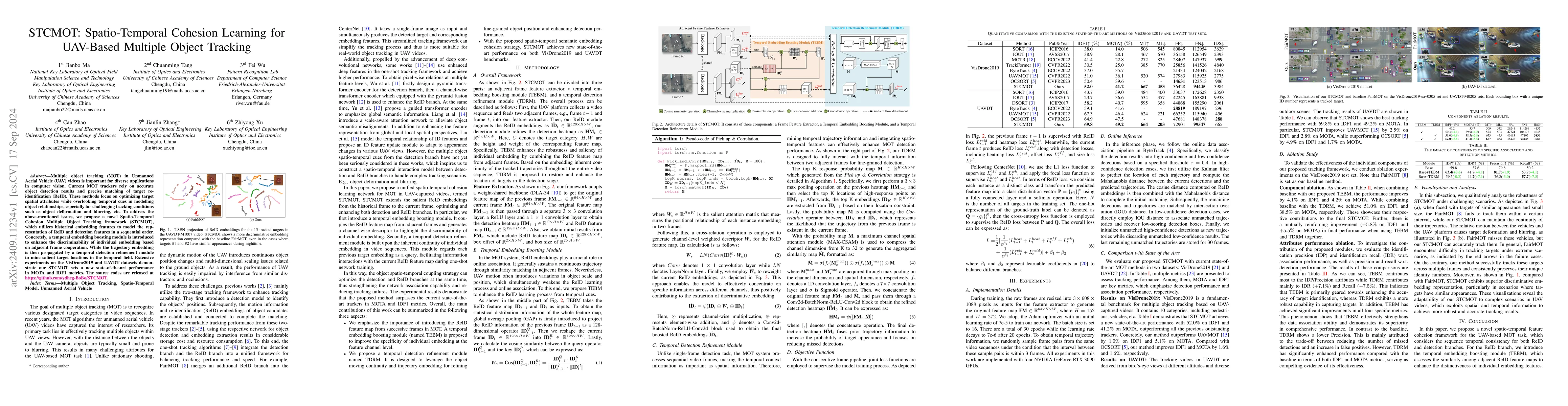 Thumbnail for STCMOT: Spatio-Temporal Cohesion Learning for UAV-Based Multiple Object
  Tracking