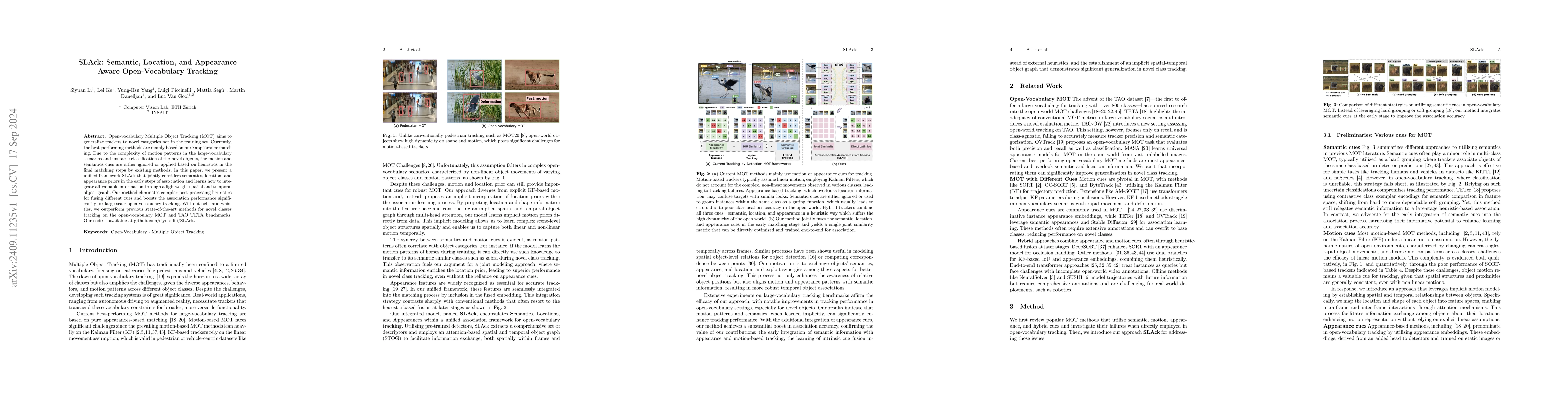 Thumbnail for SLAck: Semantic, Location, and Appearance Aware Open-Vocabulary Tracking