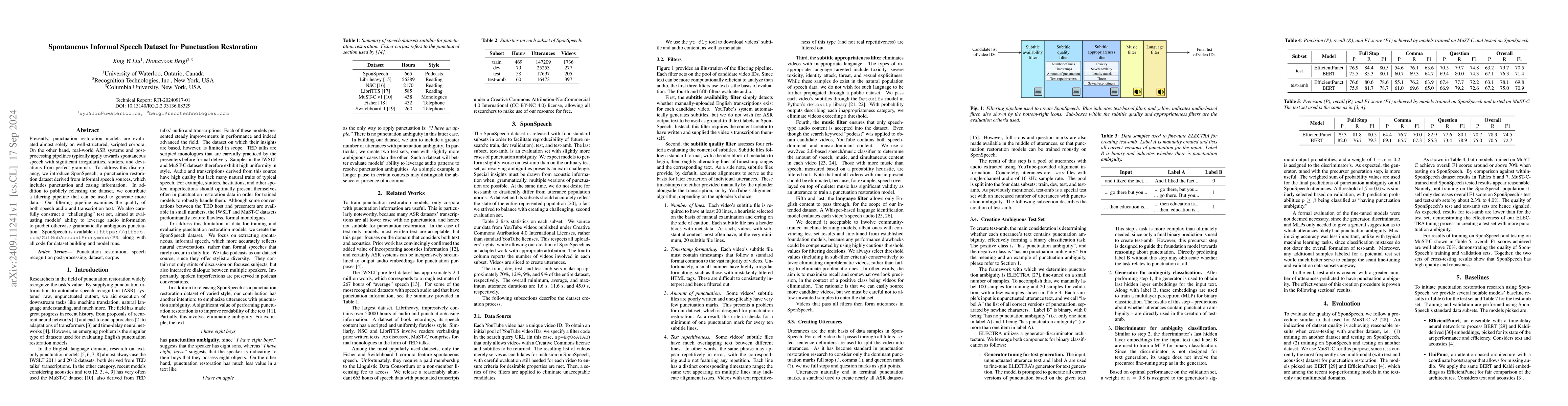 Thumbnail for Spontaneous Informal Speech Dataset for Punctuation Restoration