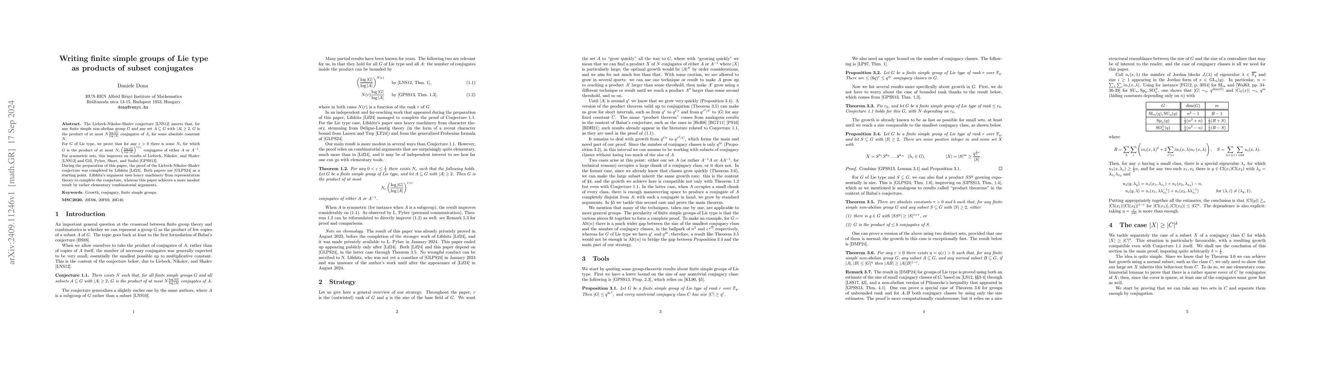 Thumbnail for Writing finite simple groups of Lie type as products of subset
  conjugates