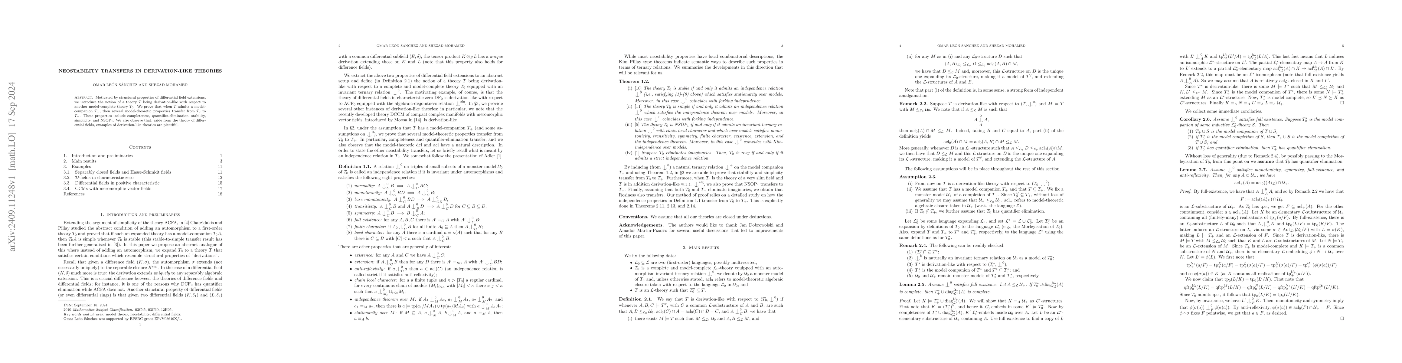 Thumbnail for Neostability transfers in derivation-like theories