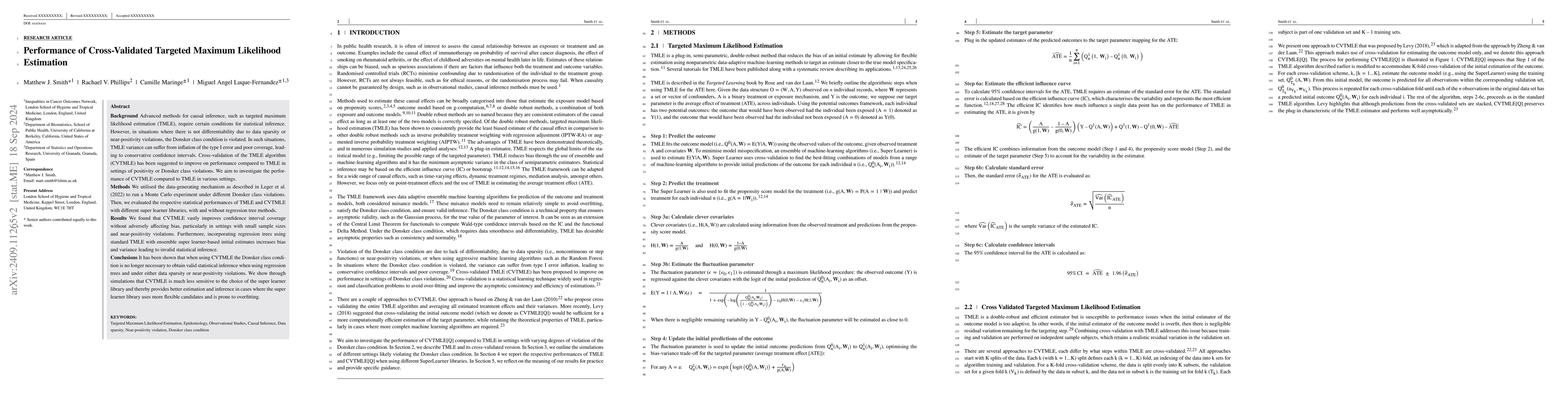 Thumbnail for Performance of Cross-Validated Targeted Maximum Likelihood Estimation