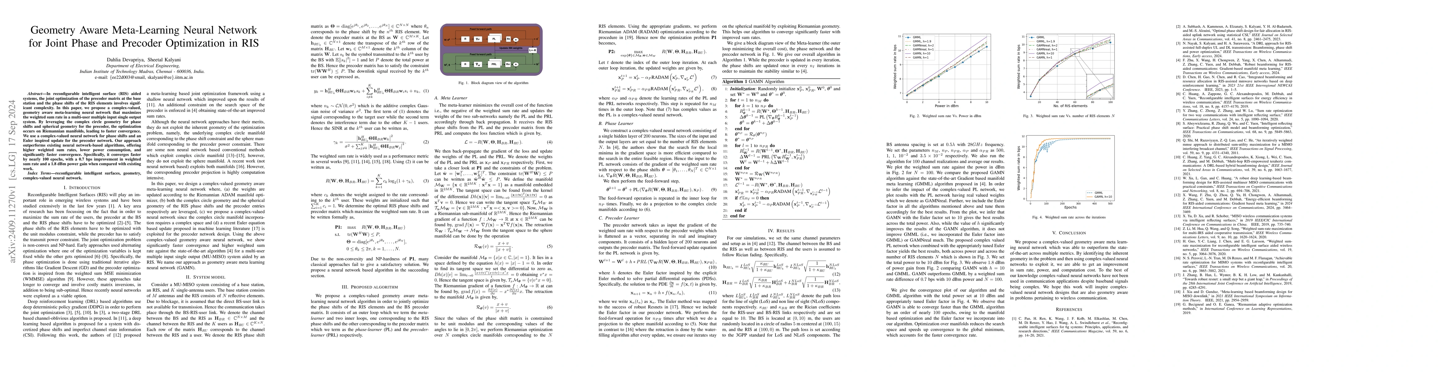 Thumbnail for Geometry Aware Meta-Learning Neural Network for Joint Phase and Precoder
  Optimization in RIS