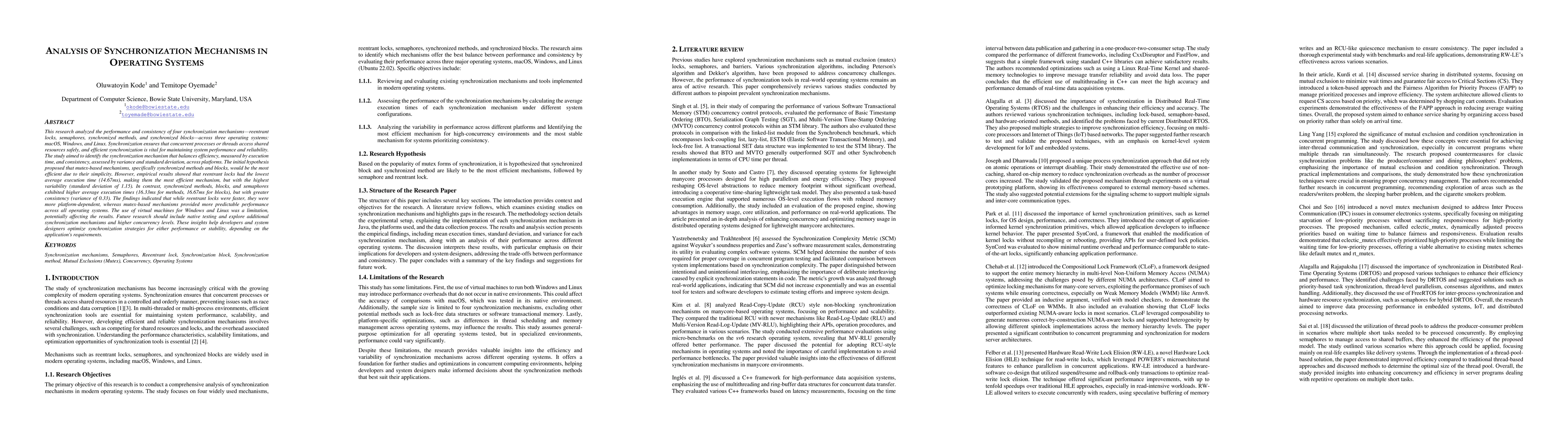 Thumbnail for Analysis of Synchronization Mechanisms in Operating Systems