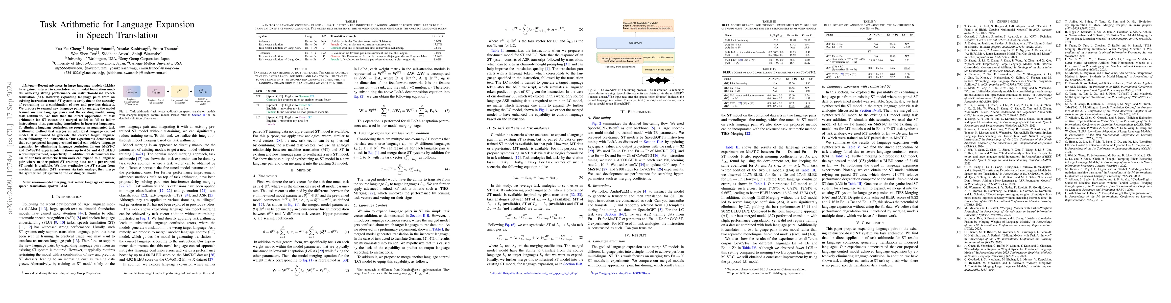 Thumbnail for Task Arithmetic for Language Expansion in Speech Translation