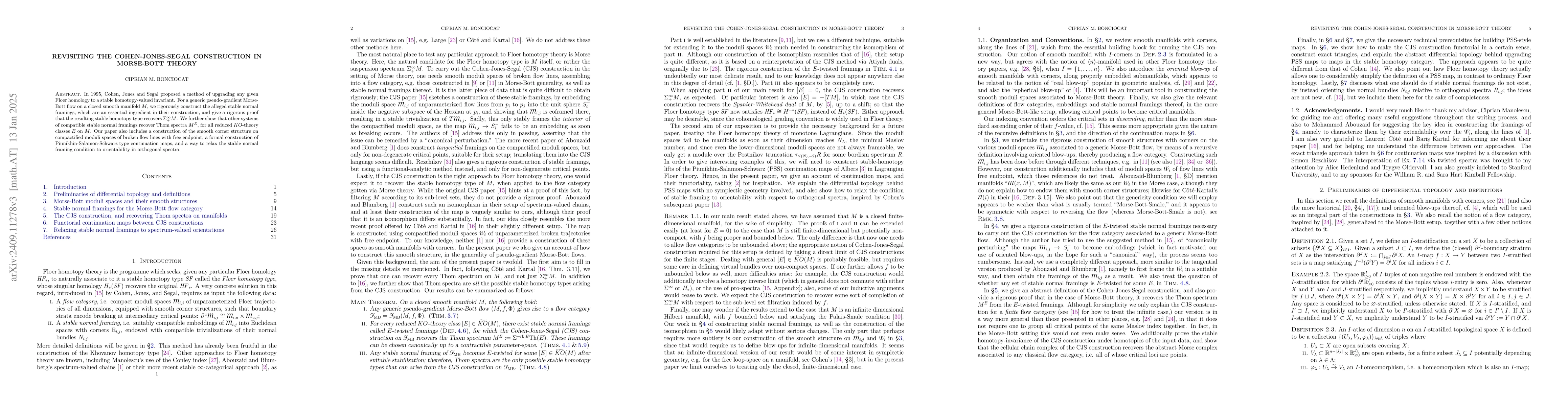 Thumbnail for Revisiting the Cohen-Jones-Segal construction in Morse-Bott theory