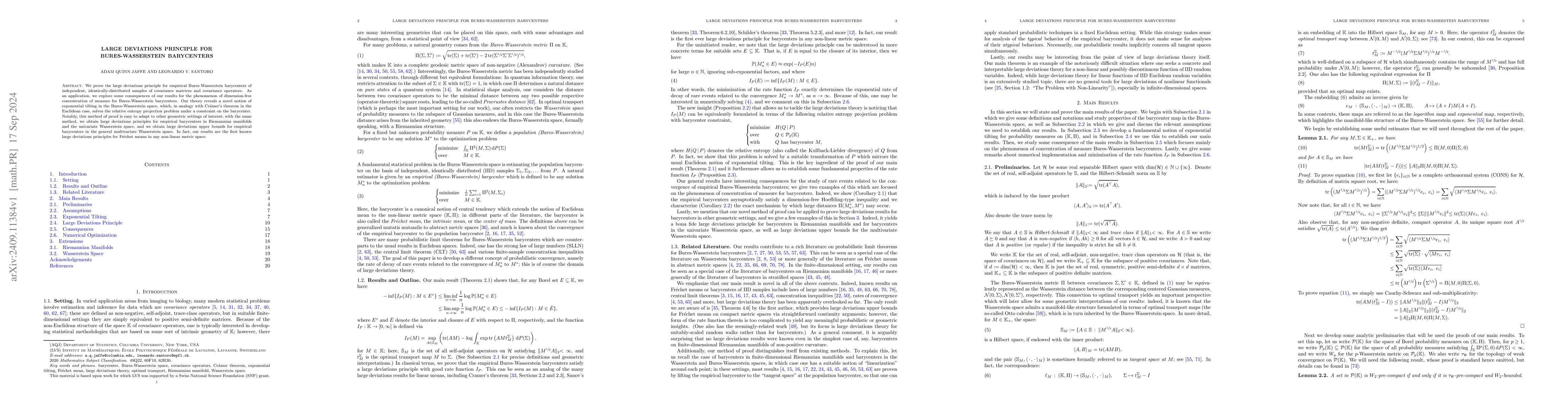 Thumbnail for Large Deviations Principle for Bures-Wasserstein Barycenters