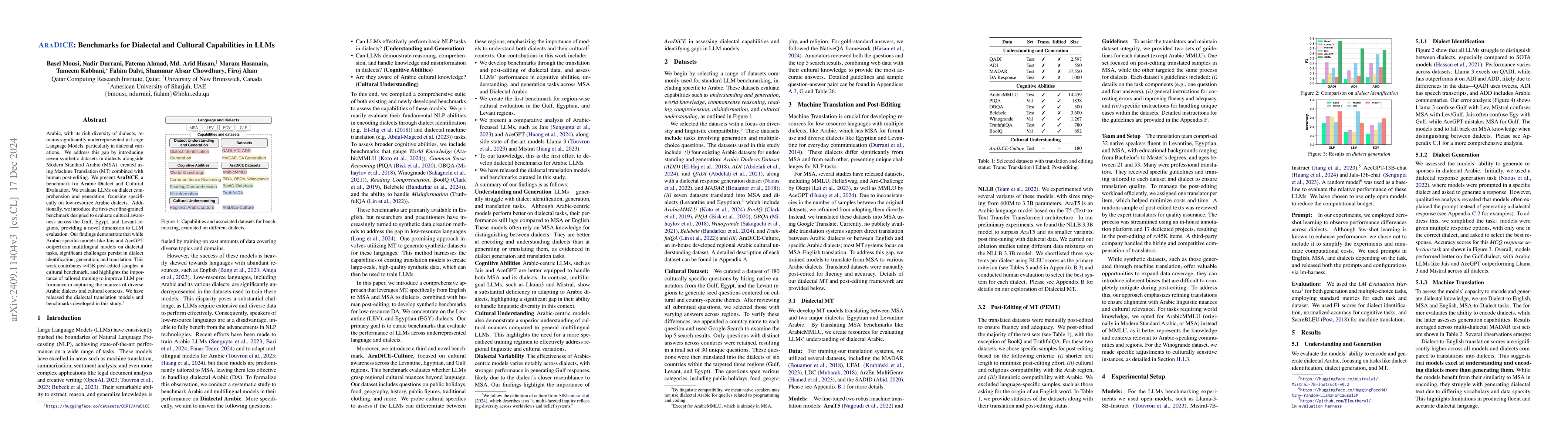 Thumbnail for AraDiCE: Benchmarks for Dialectal and Cultural Capabilities in LLMs