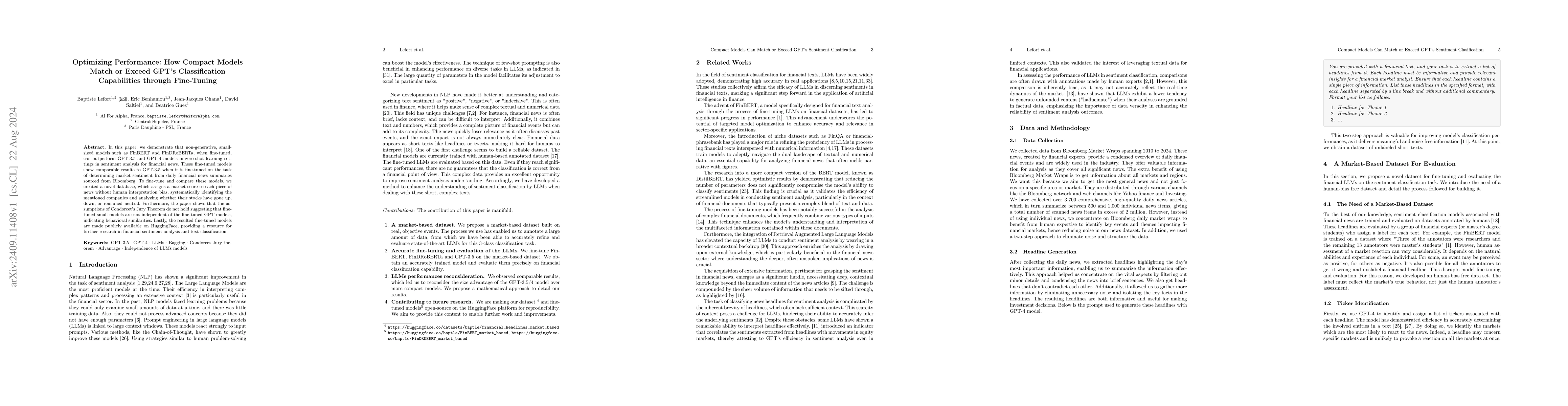 Thumbnail for Optimizing Performance: How Compact Models Match or Exceed GPT's
  Classification Capabilities through Fine-Tuning