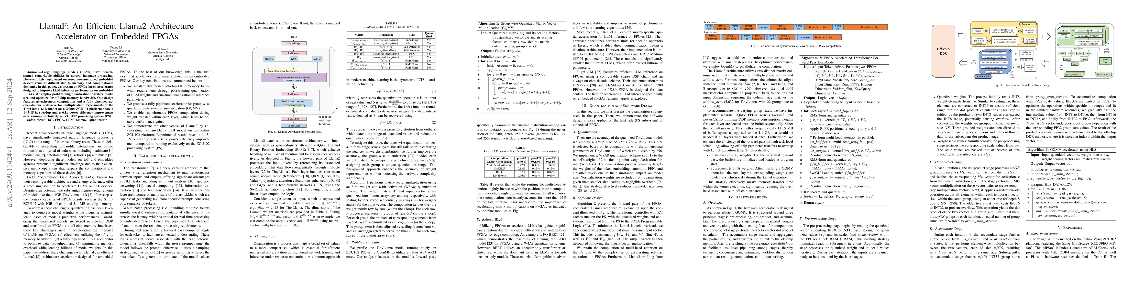 Thumbnail for LlamaF: An Efficient Llama2 Architecture Accelerator on Embedded FPGAs