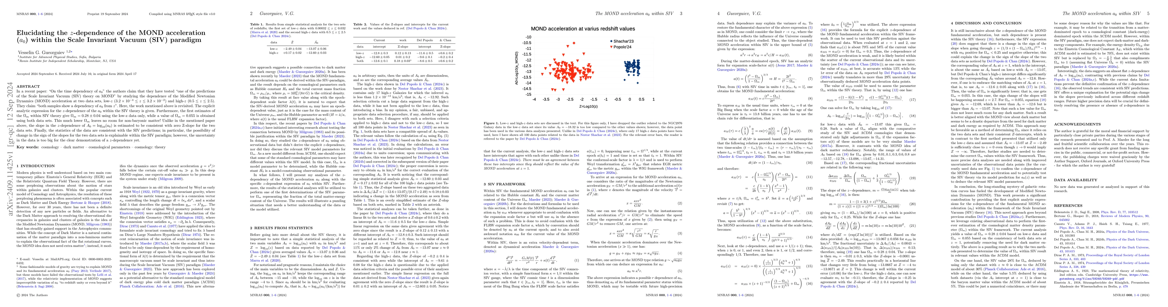 Thumbnail for Elucidating the z-dependence of the MOND acceleration (a_0) within the
  Scale Invariant Vacuum (SIV) paradigm