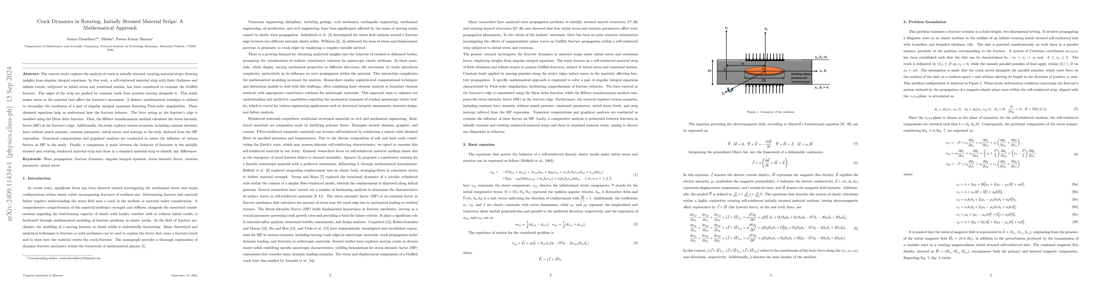 Thumbnail for Crack Dynamics in Rotating, Initially Stressed Material Strips: A
  Mathematical Approach