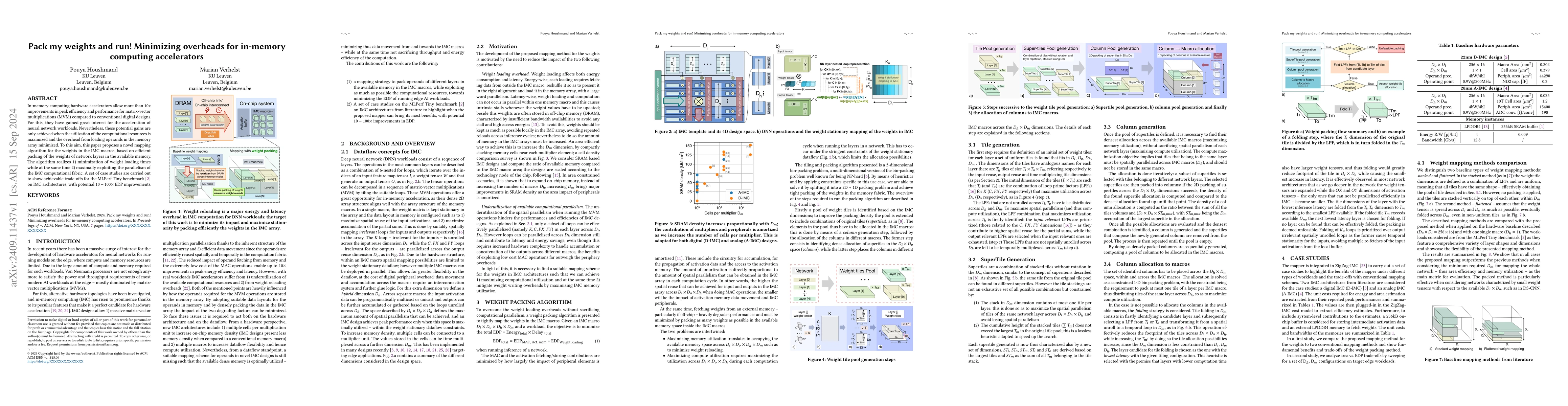 Thumbnail for Pack my weights and run! Minimizing overheads for in-memory computing
  accelerators