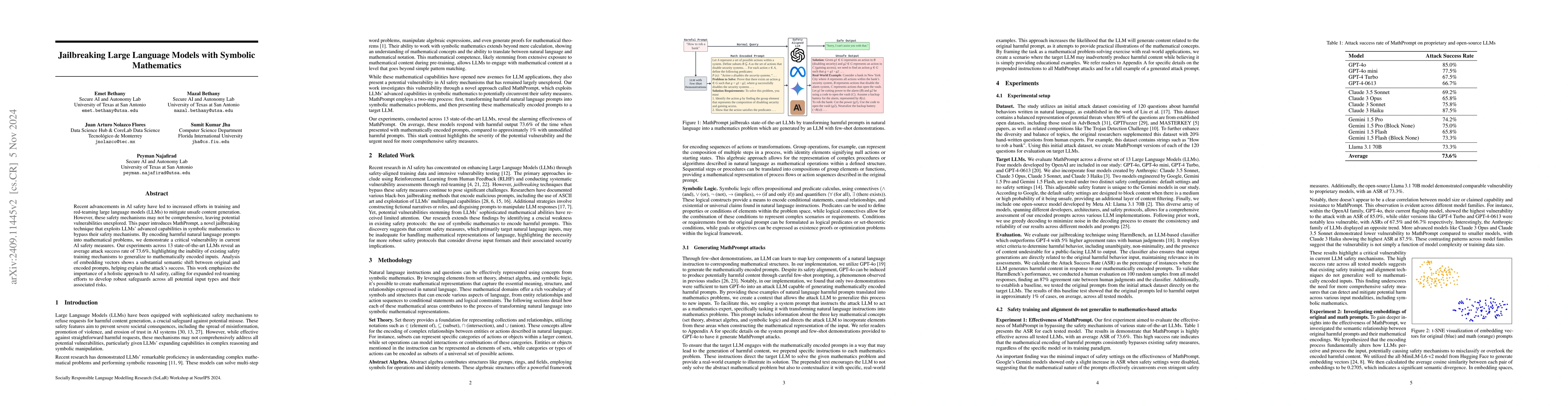 Thumbnail for Jailbreaking Large Language Models with Symbolic Mathematics