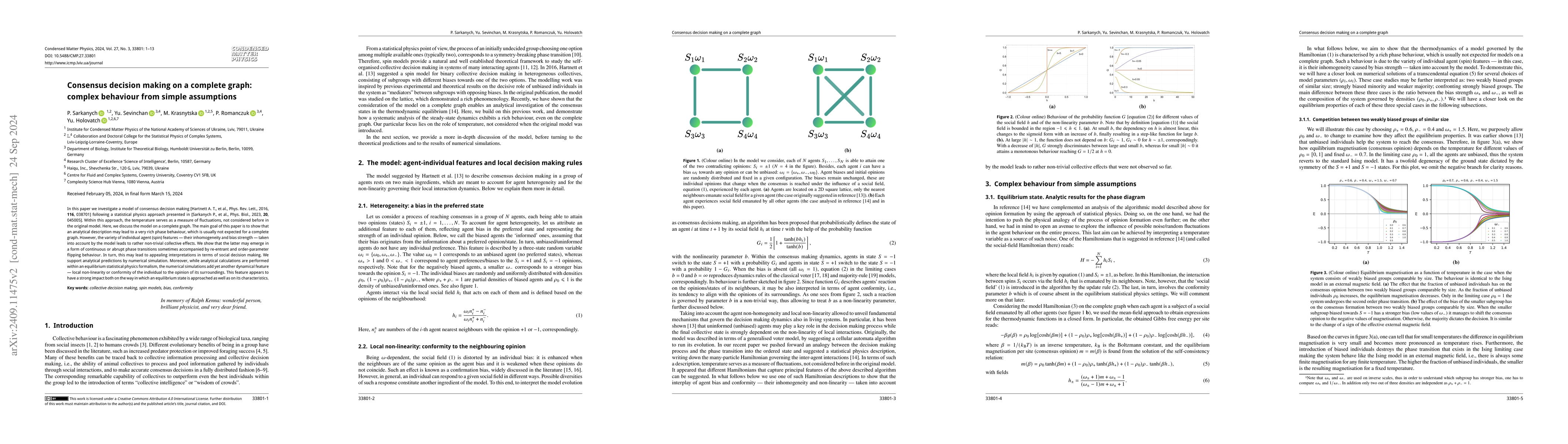 Thumbnail for Consensus decision making on a complete graph: complex behaviour from
  simple assumptions