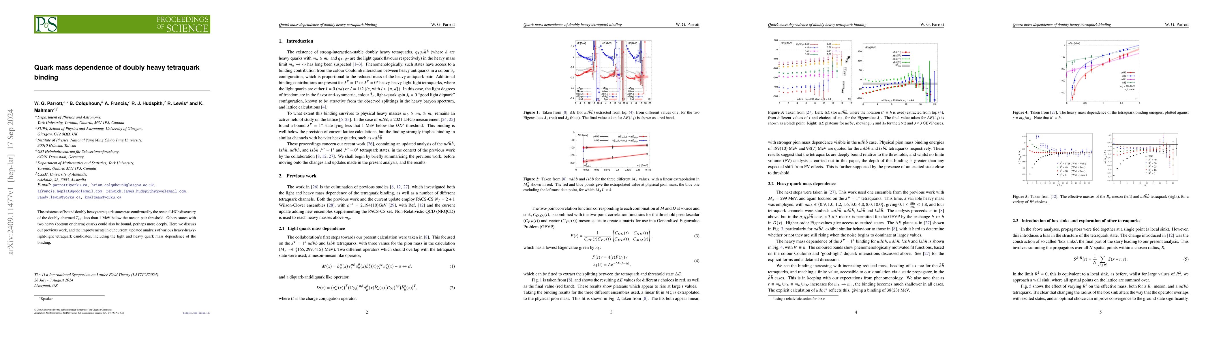 Thumbnail for Quark mass dependence of doubly heavy tetraquark binding