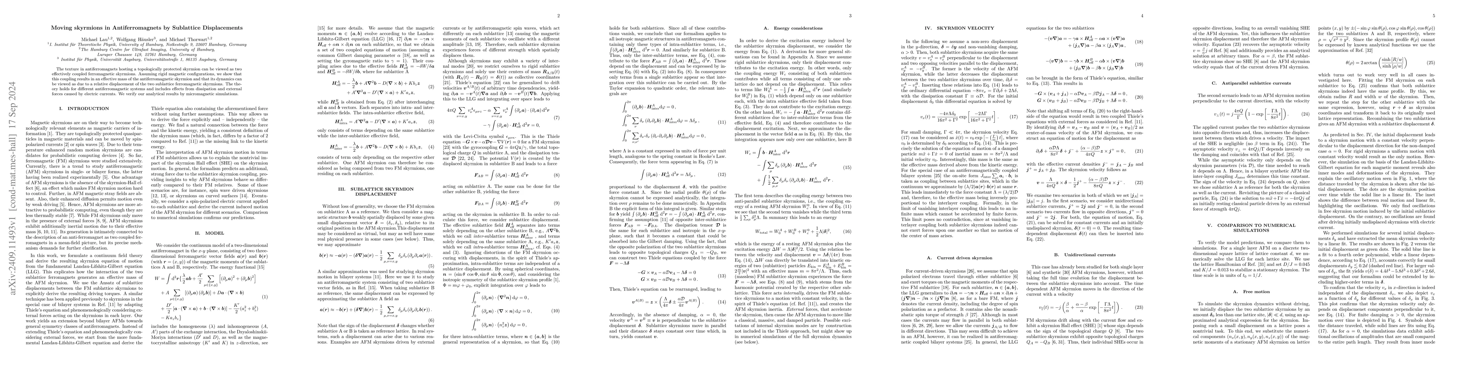 Thumbnail for Moving skyrmions in Antiferromagnets by Sublattice Displacements