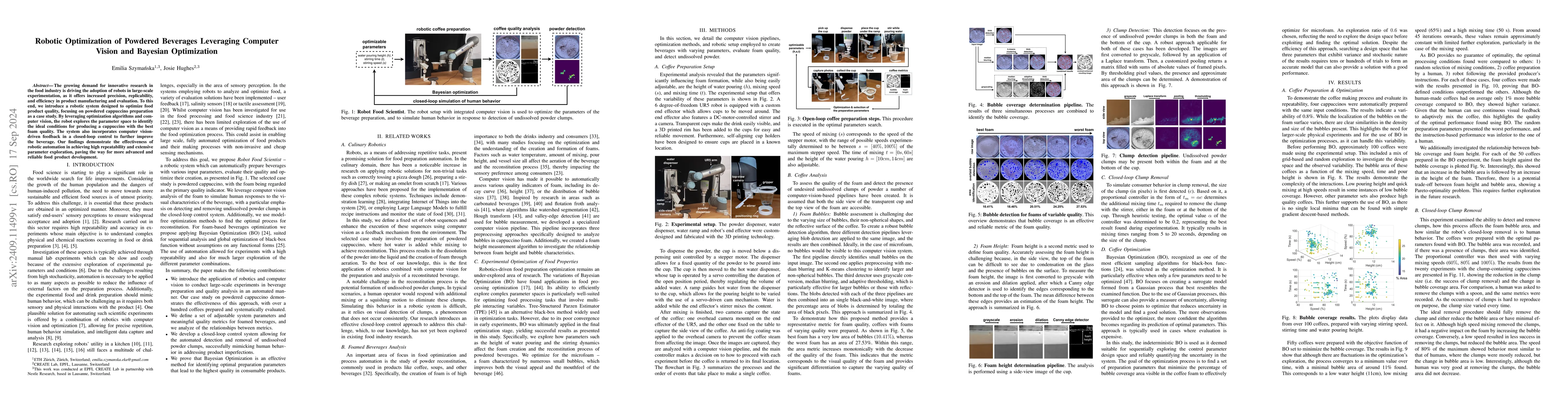 Thumbnail for Robotic Optimization of Powdered Beverages Leveraging Computer Vision
  and Bayesian Optimization