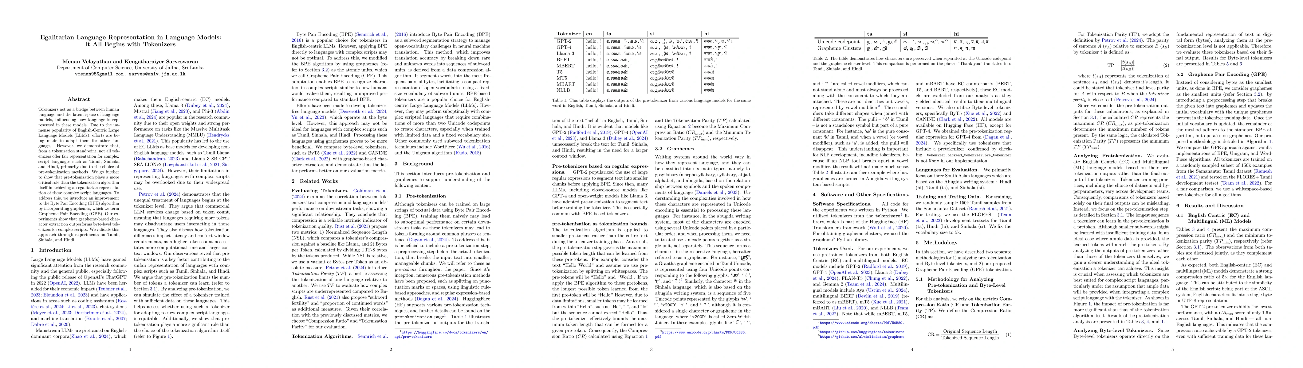 Thumbnail for Egalitarian Language Representation in Language Models: It All Begins
  with Tokenizers