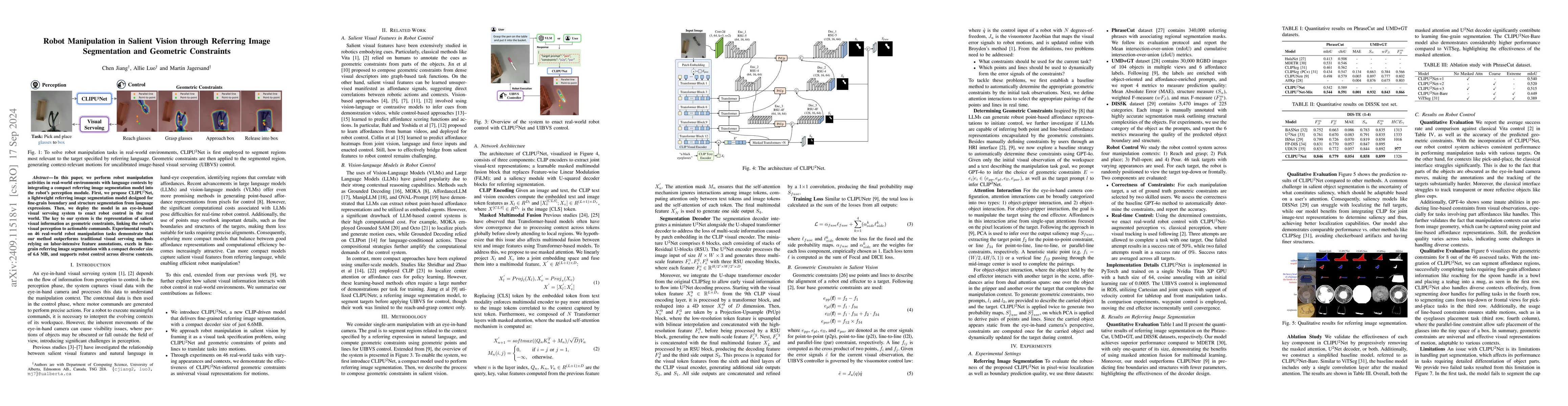 Thumbnail for Robot Manipulation in Salient Vision through Referring Image
  Segmentation and Geometric Constraints