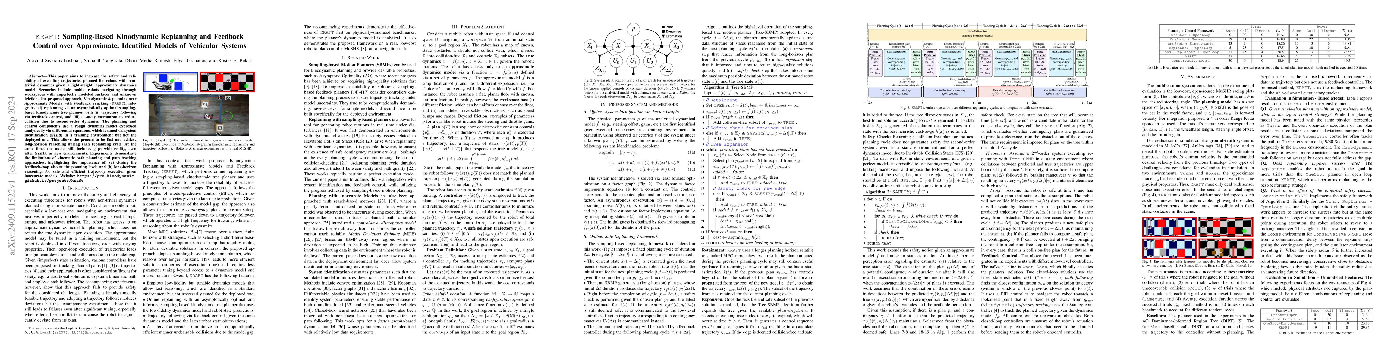 Thumbnail for ${\tt KRAFT}$: Sampling-Based Kinodynamic Replanning and Feedback
  Control over Approximate, Identified Models of Vehicular Systems