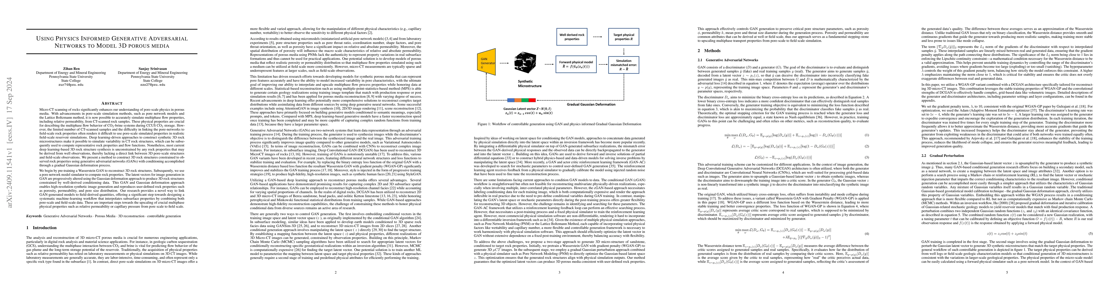 Thumbnail for Using Physics Informed Generative Adversarial Networks to Model 3D
  porous media