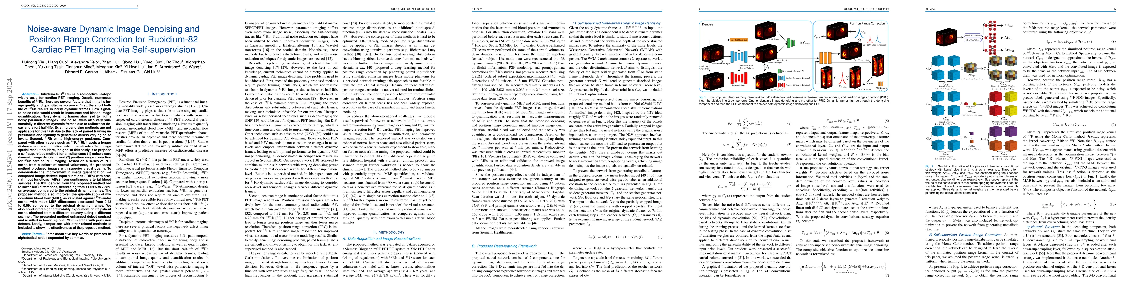 Thumbnail for Noise-aware Dynamic Image Denoising and Positron Range Correction for
  Rubidium-82 Cardiac PET Imaging via Self-supervision