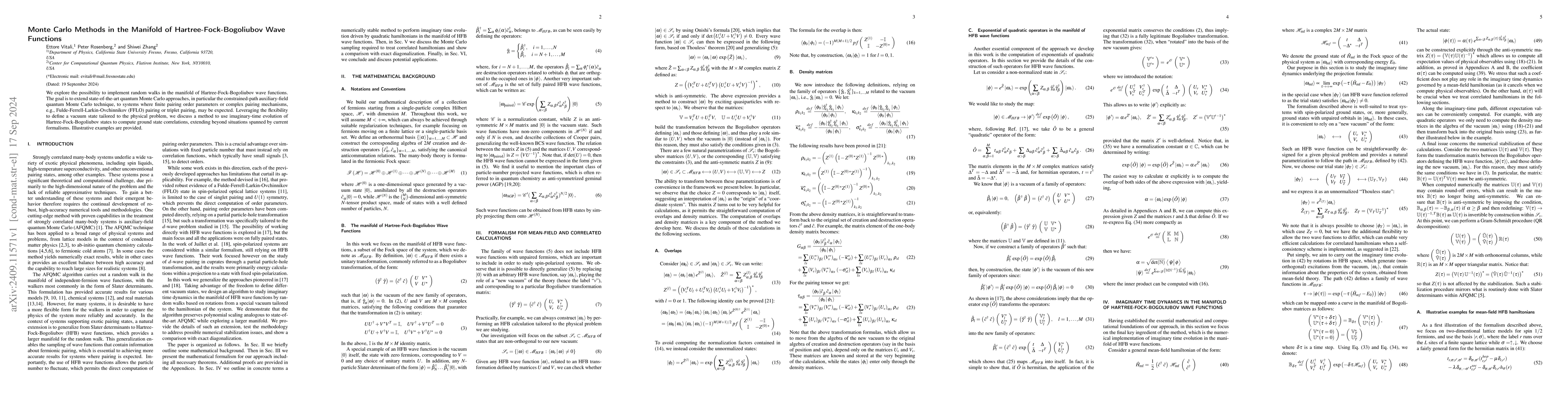 Thumbnail for Monte Carlo Methods in the Manifold of Hartree-Fock-Bogoliubov Wave
  Functions