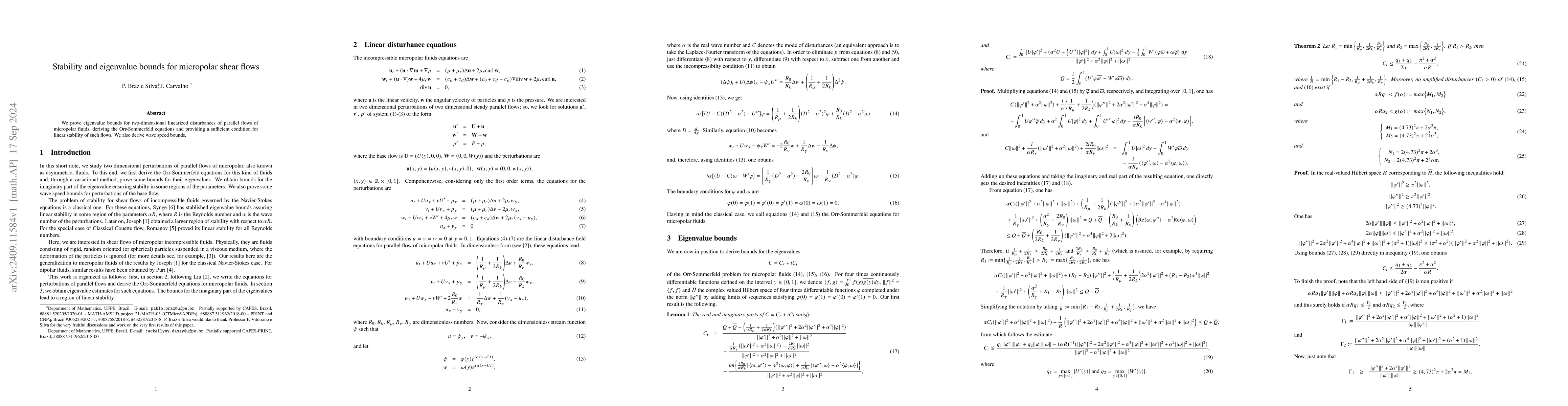 Thumbnail for Stability and eigenvalue bounds for micropolar shear flows