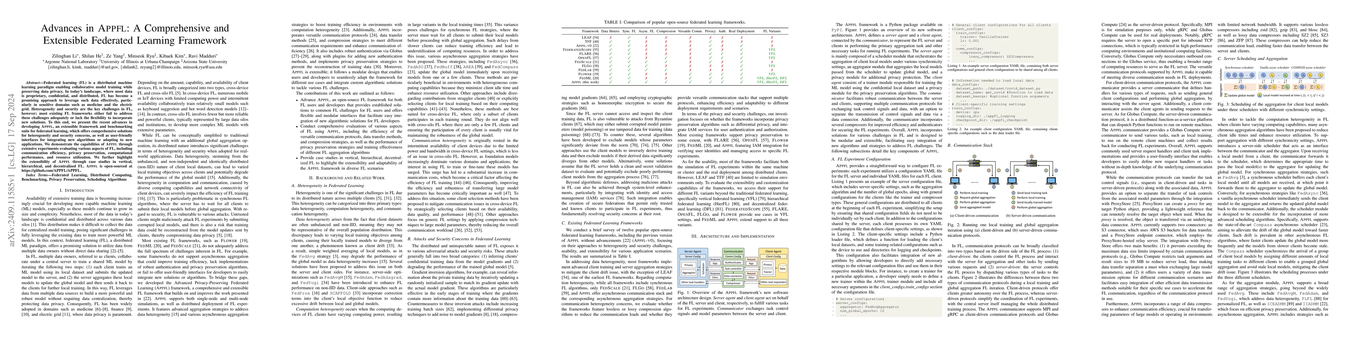 Thumbnail for Advances in APPFL: A Comprehensive and Extensible Federated Learning
  Framework