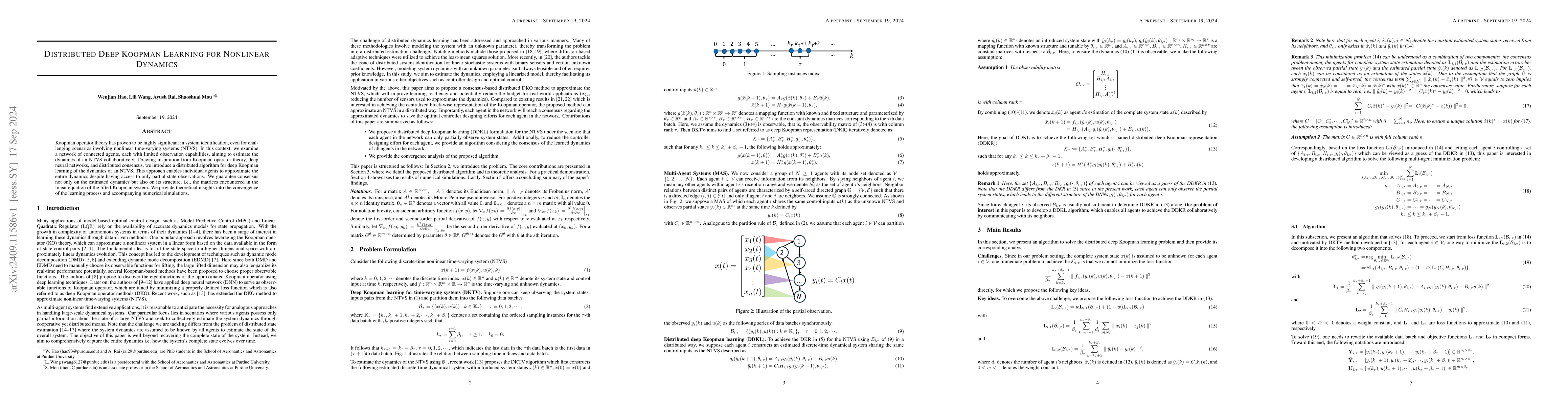 Thumbnail for Distributed Deep Koopman Learning for Nonlinear Dynamics