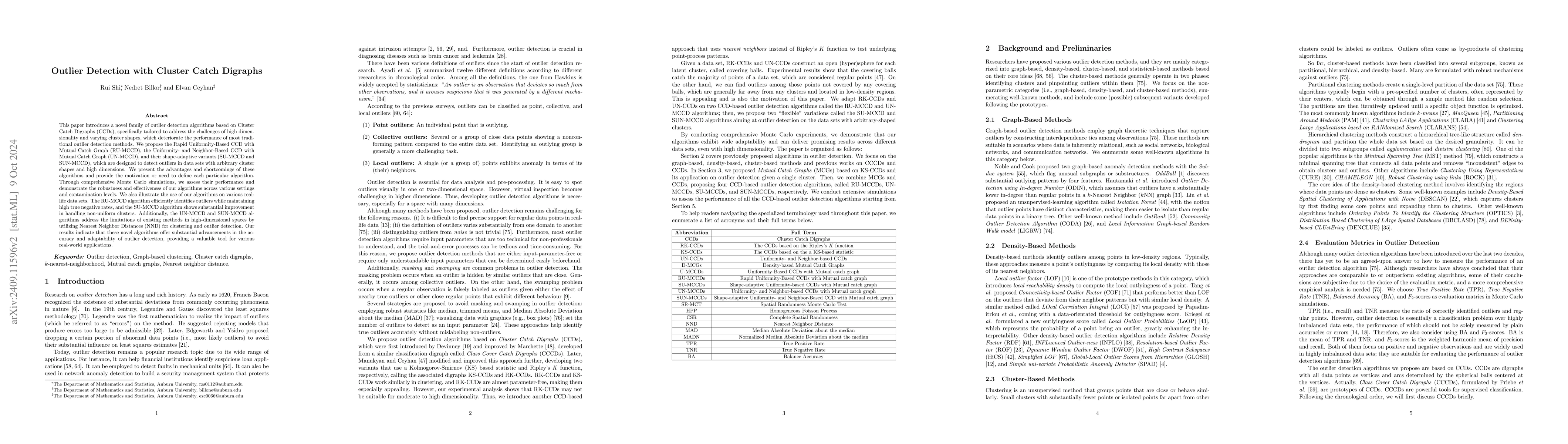 Thumbnail for Outlier Detection with Cluster Catch Digraphs
