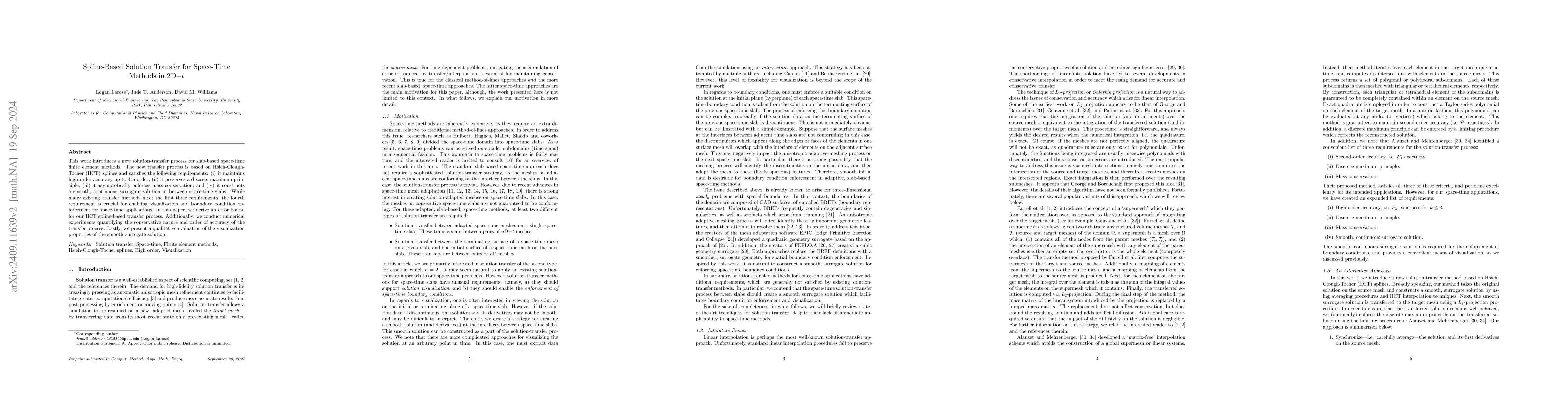 Thumbnail for Spline-based solution transfer for space-time methods in 2D+t