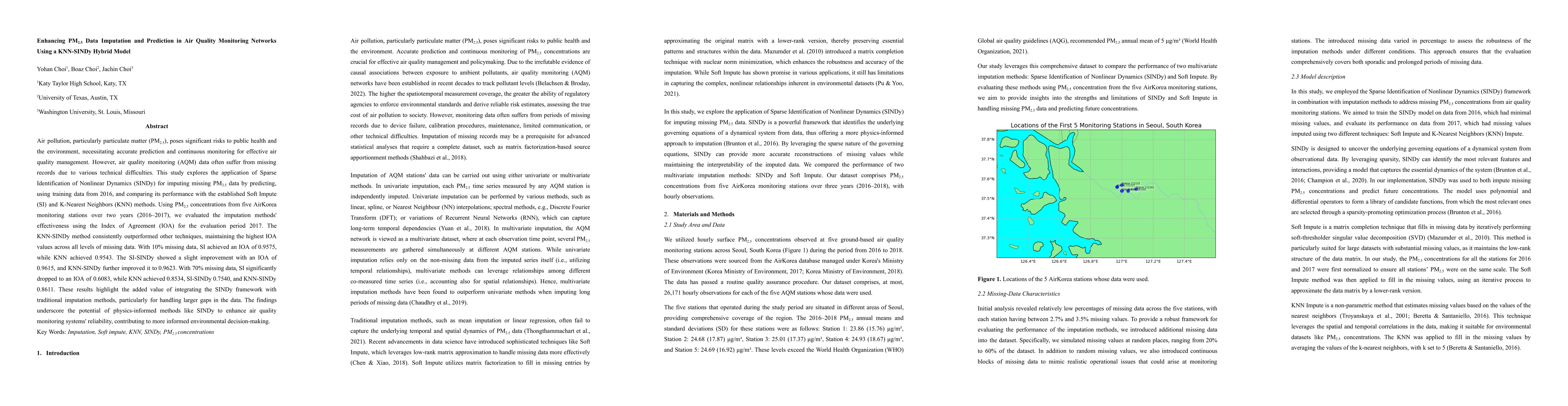 Thumbnail for Enhancing PM2.5 Data Imputation and Prediction in Air Quality Monitoring
  Networks Using a KNN-SINDy Hybrid Model
