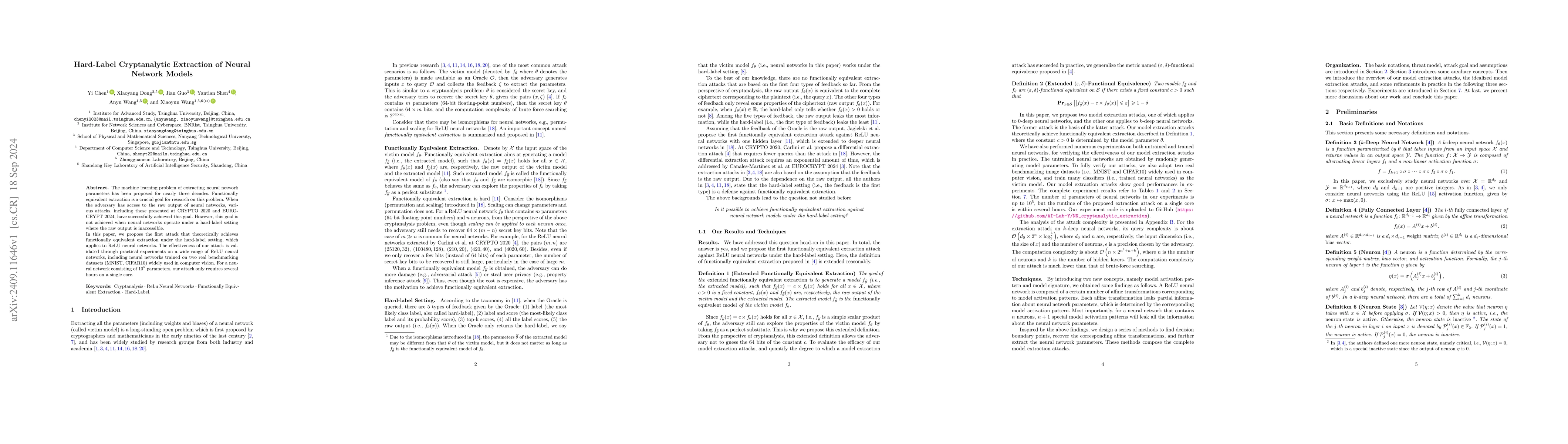 Thumbnail for Hard-Label Cryptanalytic Extraction of Neural Network Models