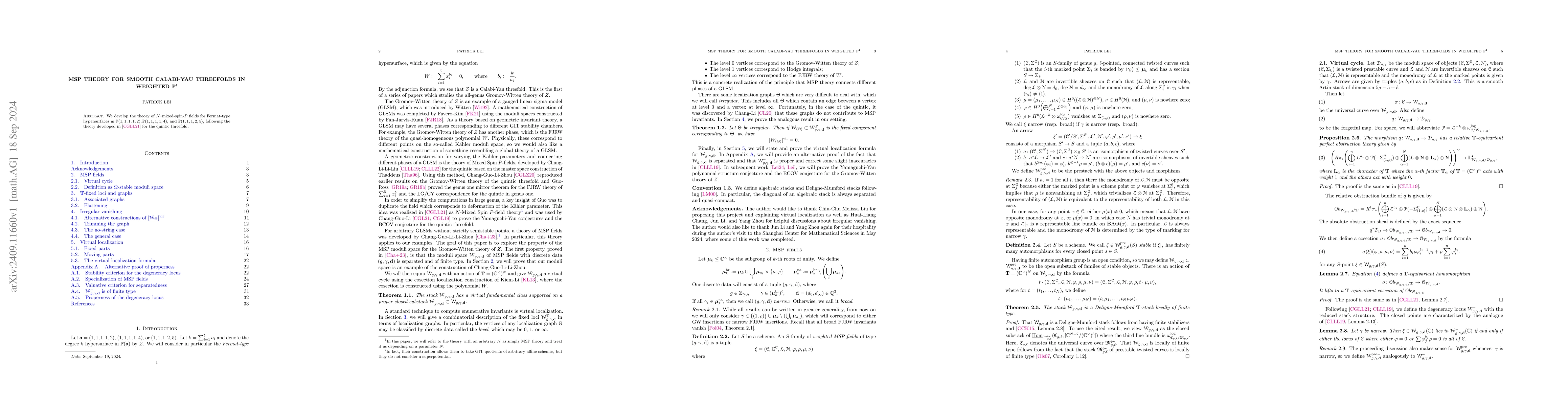 Thumbnail for MSP theory for smooth Calabi-Yau threefolds in weighted $\mathbb{P}^4$