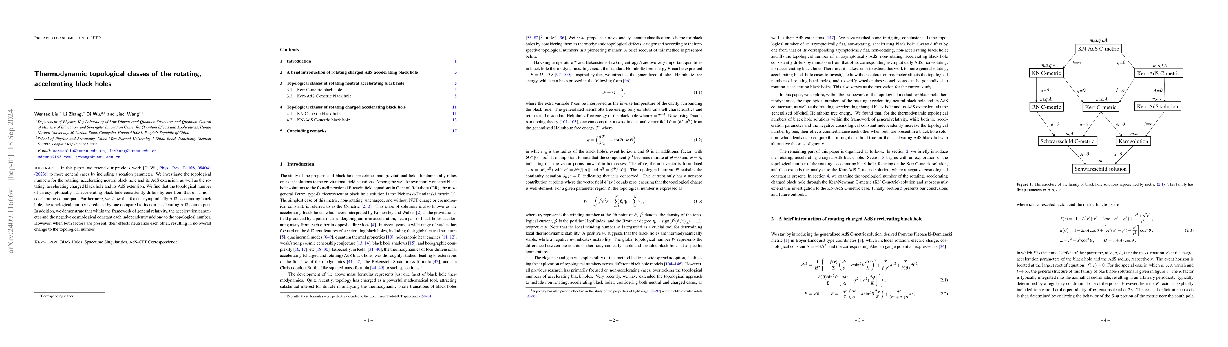 Thumbnail for Thermodynamic topological classes of the rotating, accelerating black
  holes