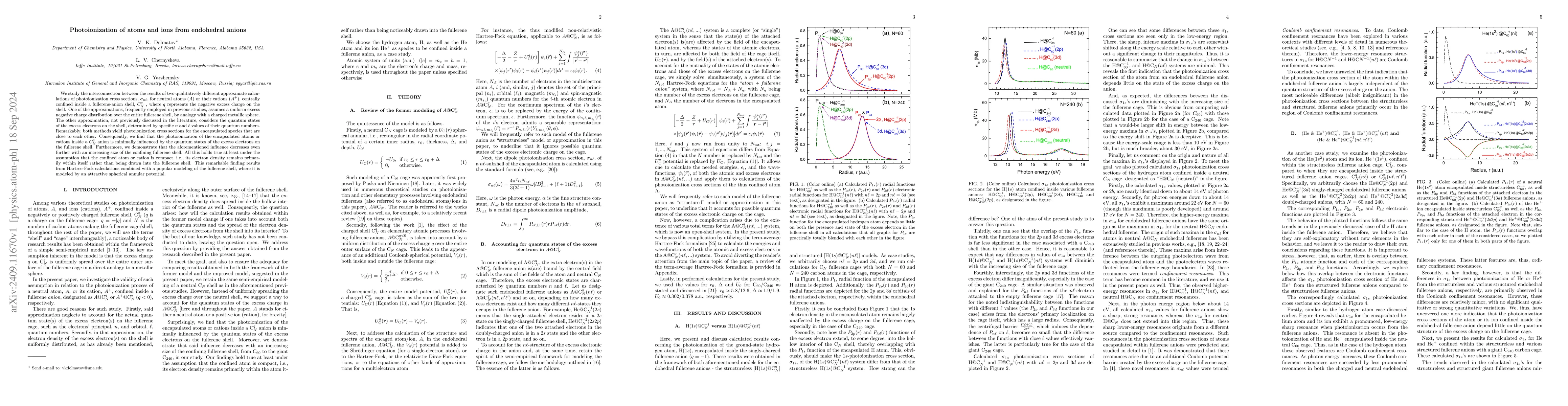 Thumbnail for Photoionization of atoms and ions from endohedral anions