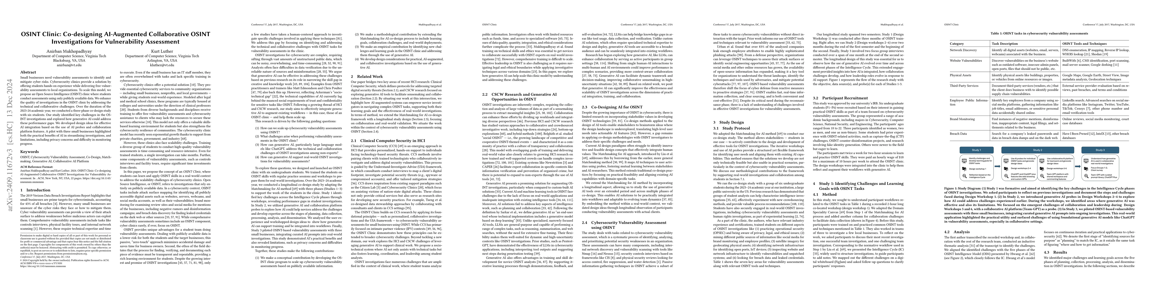 Thumbnail for OSINT Clinic: Co-designing AI-Augmented Collaborative OSINT
  Investigations for Vulnerability Assessment
