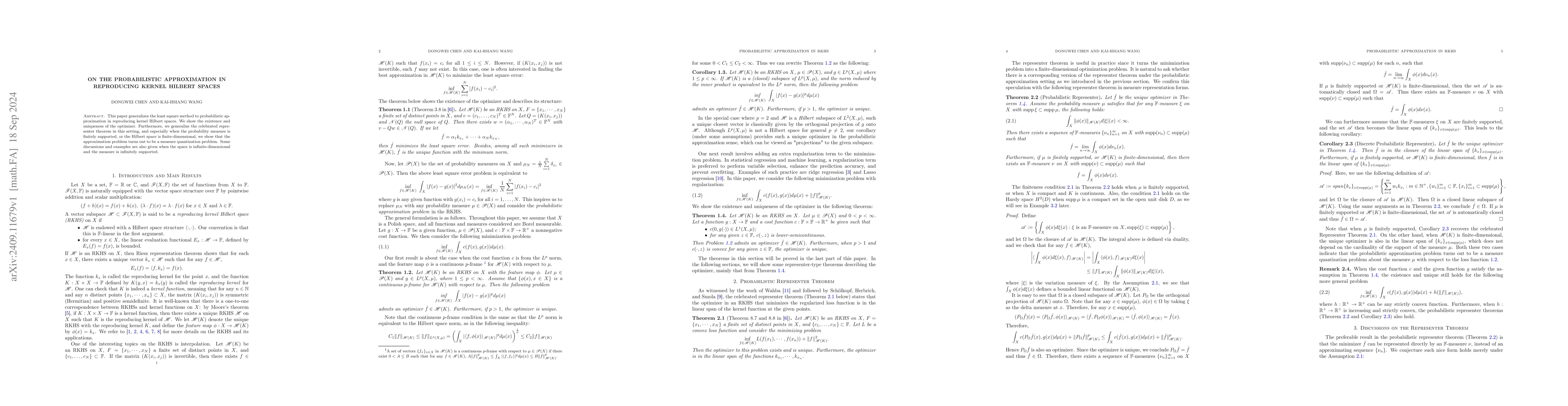 Thumbnail for On the Probabilistic Approximation in Reproducing Kernel Hilbert Spaces