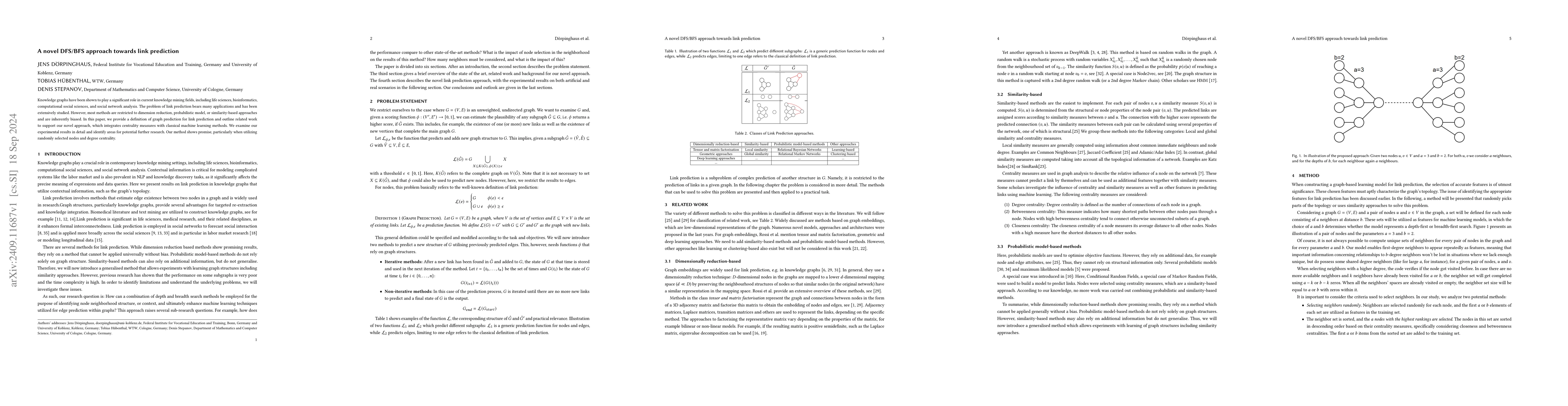 Thumbnail for A novel DFS/BFS approach towards link prediction