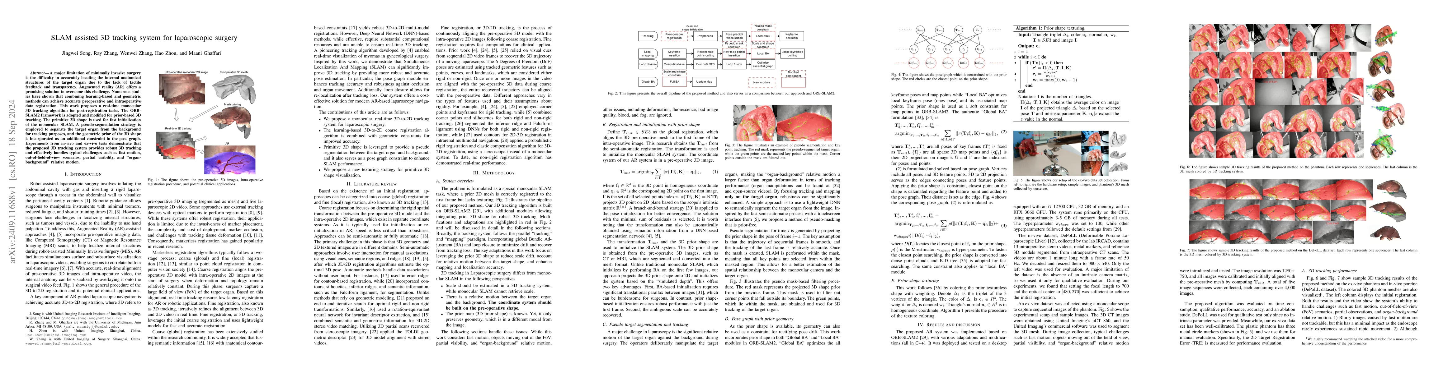 Thumbnail for SLAM assisted 3D tracking system for laparoscopic surgery