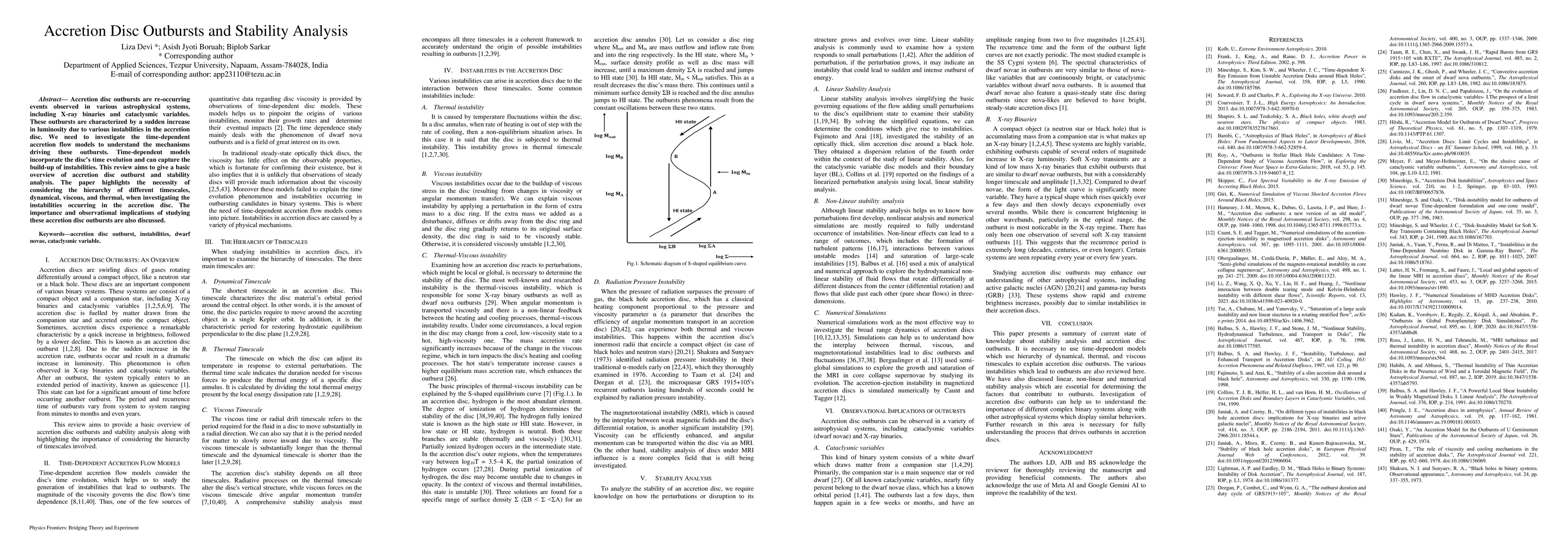 Thumbnail for Accretion Disc Outbursts and Stability Analysis